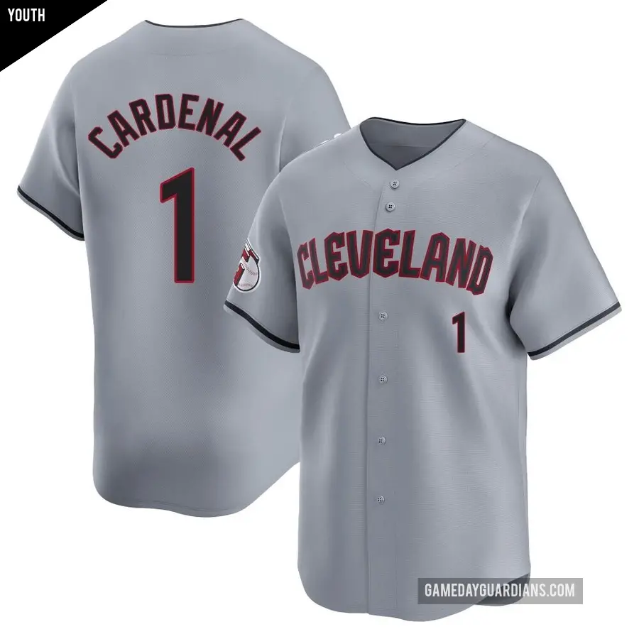 Youth Cleveland Guardians ＃1 Jose Cardenal Limited Gray Road Jersey