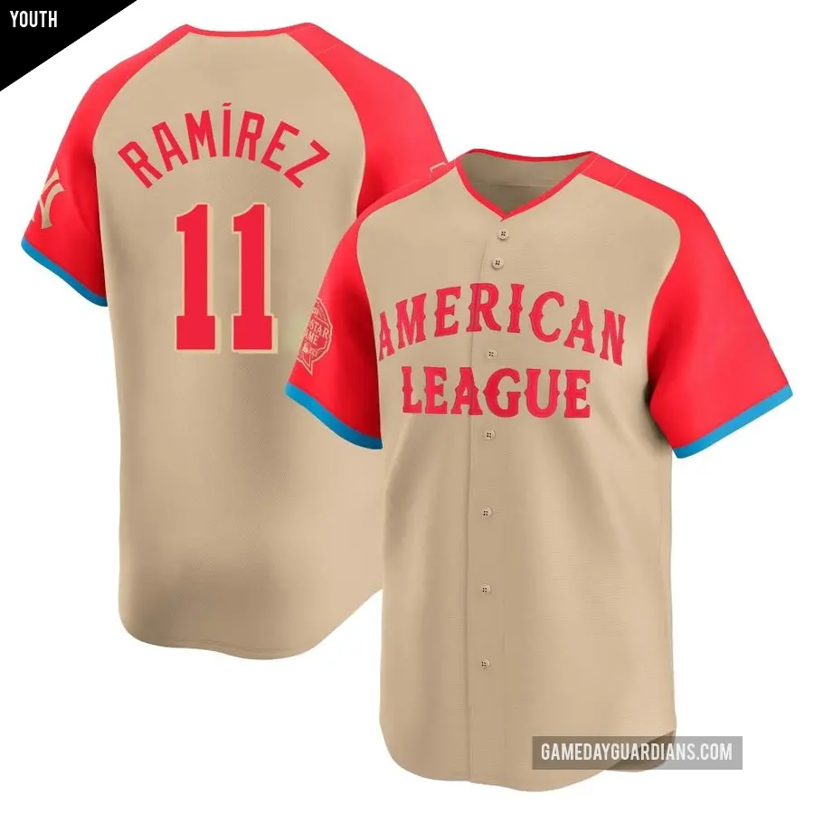 Youth Cleveland Guardians ＃11 Jose Ramirez Limited Cream American League 2024 All-Star Game Jersey