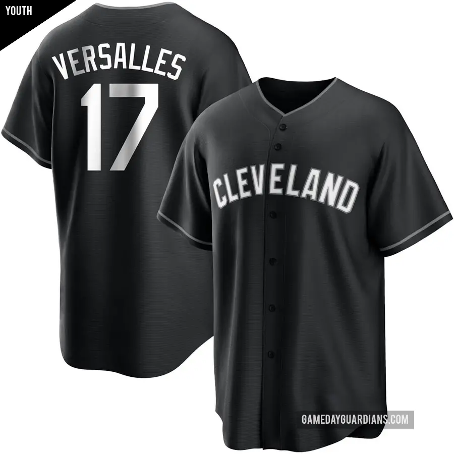 Youth Cleveland Guardians ＃17 Zoilo Versalles Replica Black/White Jersey