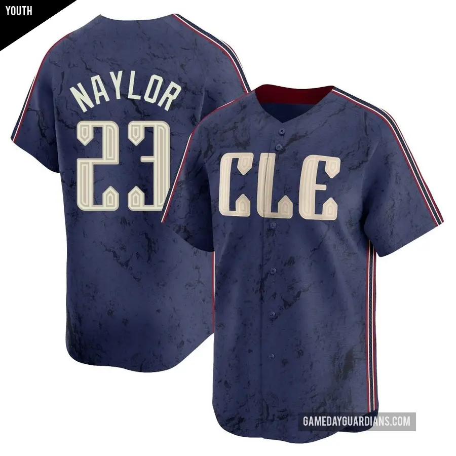 Youth Cleveland Guardians ＃23 Bo Naylor Limited Navy 2024 City Connect Jersey