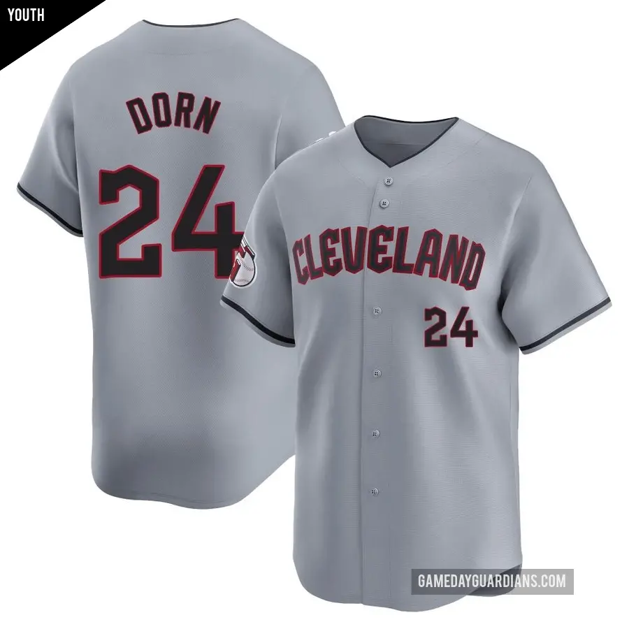 Youth Cleveland Guardians ＃24 Roger Dorn Limited Gray Road Jersey