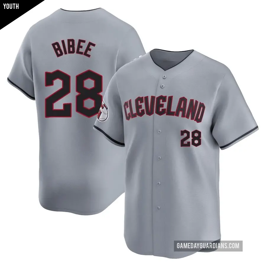 Youth Cleveland Guardians ＃28 Tanner Bibee Limited Gray Road Jersey