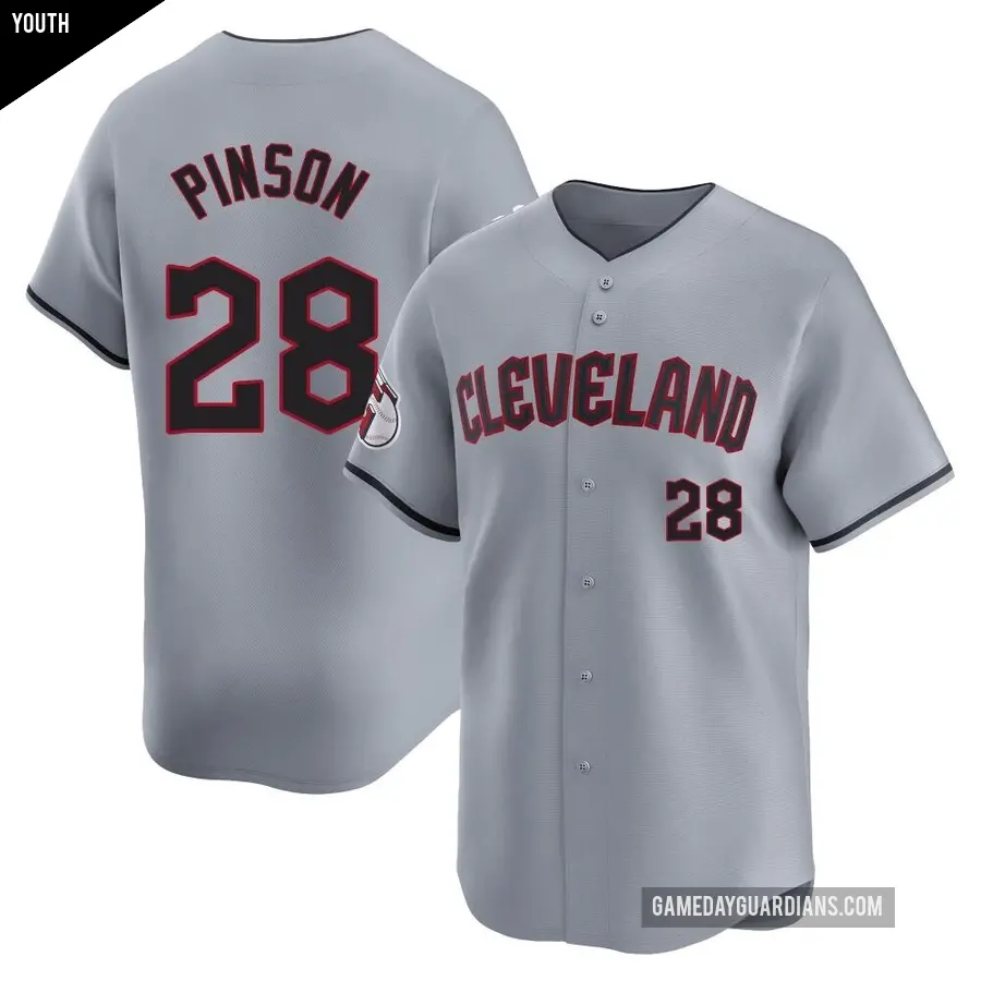 Youth Cleveland Guardians ＃28 Vada Pinson Limited Gray Road Jersey