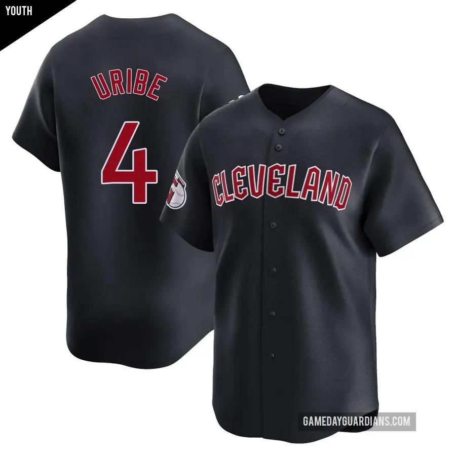 Youth Cleveland Guardians ＃4 Juan Uribe Limited Navy Alternate Jersey
