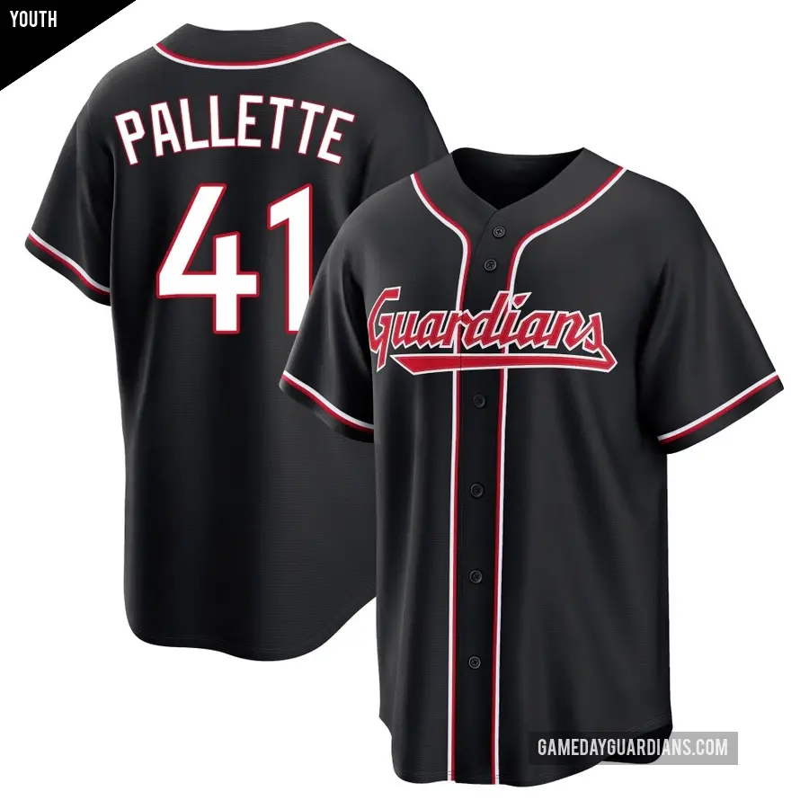 Youth Cleveland Guardians ＃41 Peyton Pallette Replica Black Fashion Out Jersey