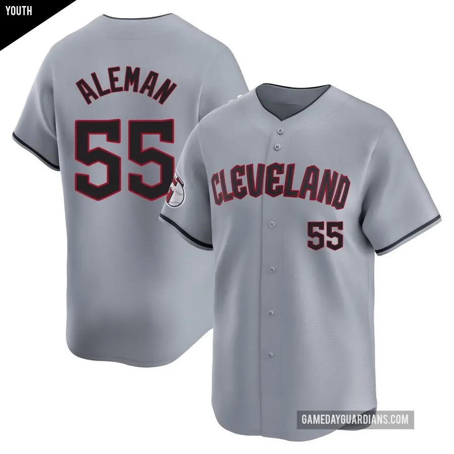 Youth Cleveland Guardians ＃55 Franco Aleman Limited Gray Road Jersey