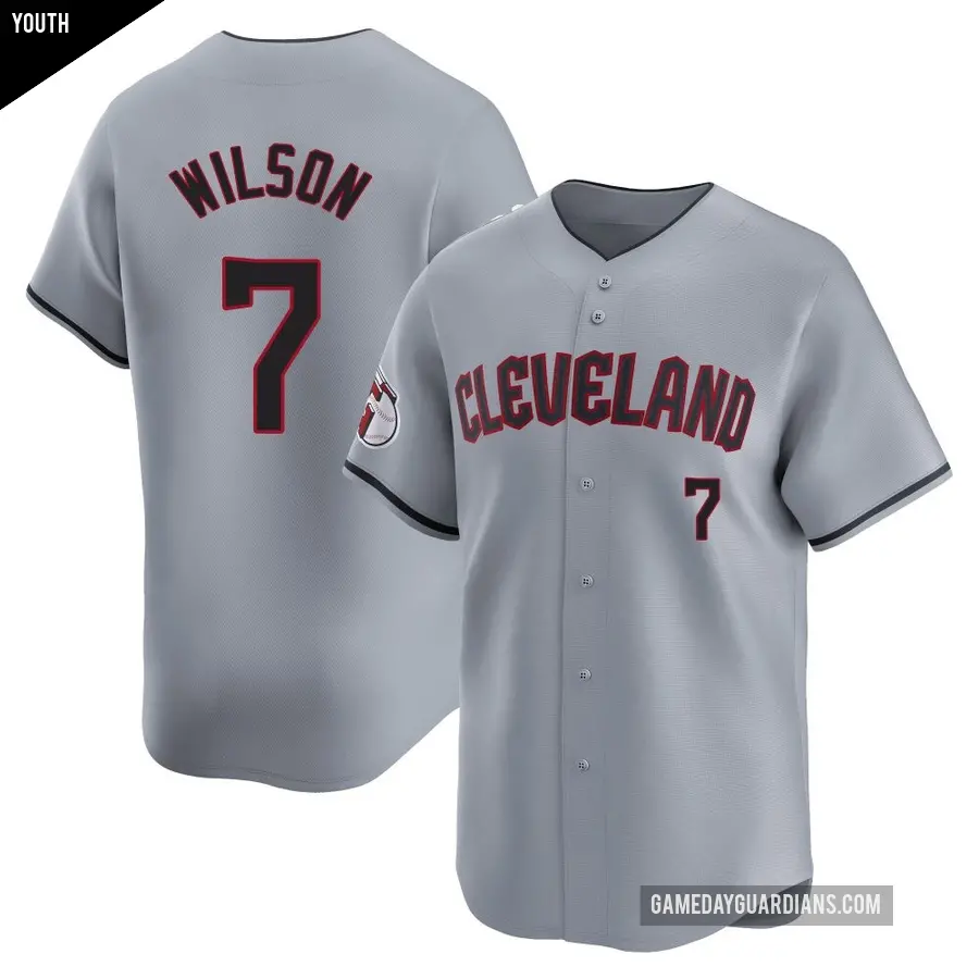 Youth Cleveland Guardians ＃7 Will Wilson Limited Gray Road Jersey