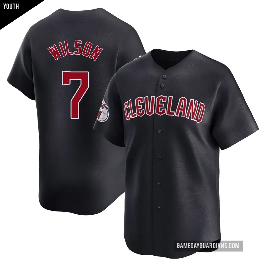 Youth Cleveland Guardians ＃7 Will Wilson Limited Navy Alternate Jersey