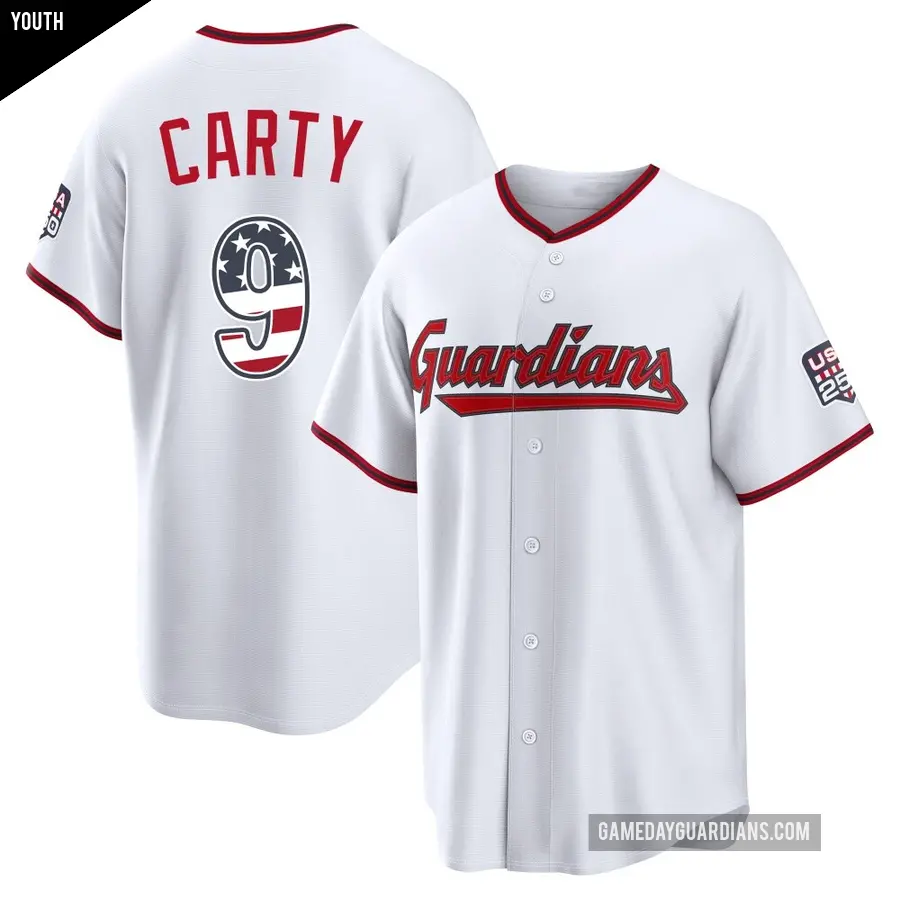 Youth Cleveland Guardians ＃9 Rico Carty Limited White USA 250 Fourth Of July Home Stadium Jersey