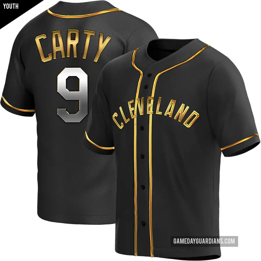 Youth Cleveland Guardians ＃9 Rico Carty Replica Gold Black en Alternate Jersey