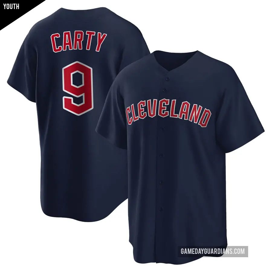 Youth Cleveland Guardians ＃9 Rico Carty Replica Navy Alternate Jersey
