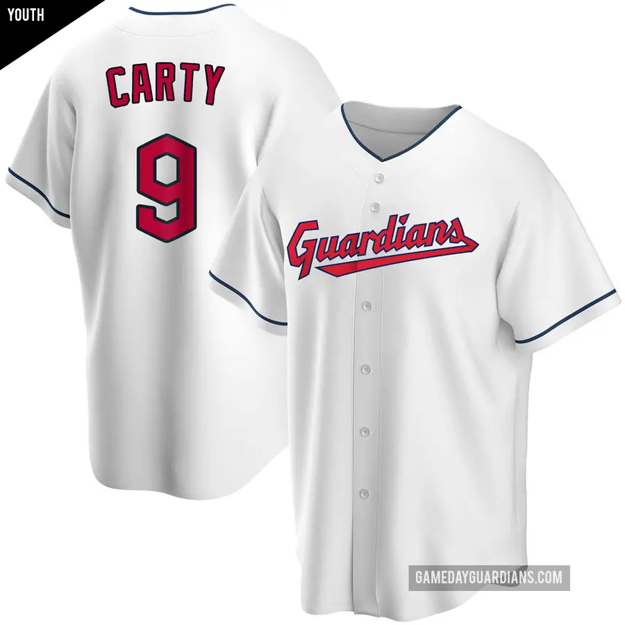 Youth Cleveland Guardians ＃9 Rico Carty Replica White Home Jersey